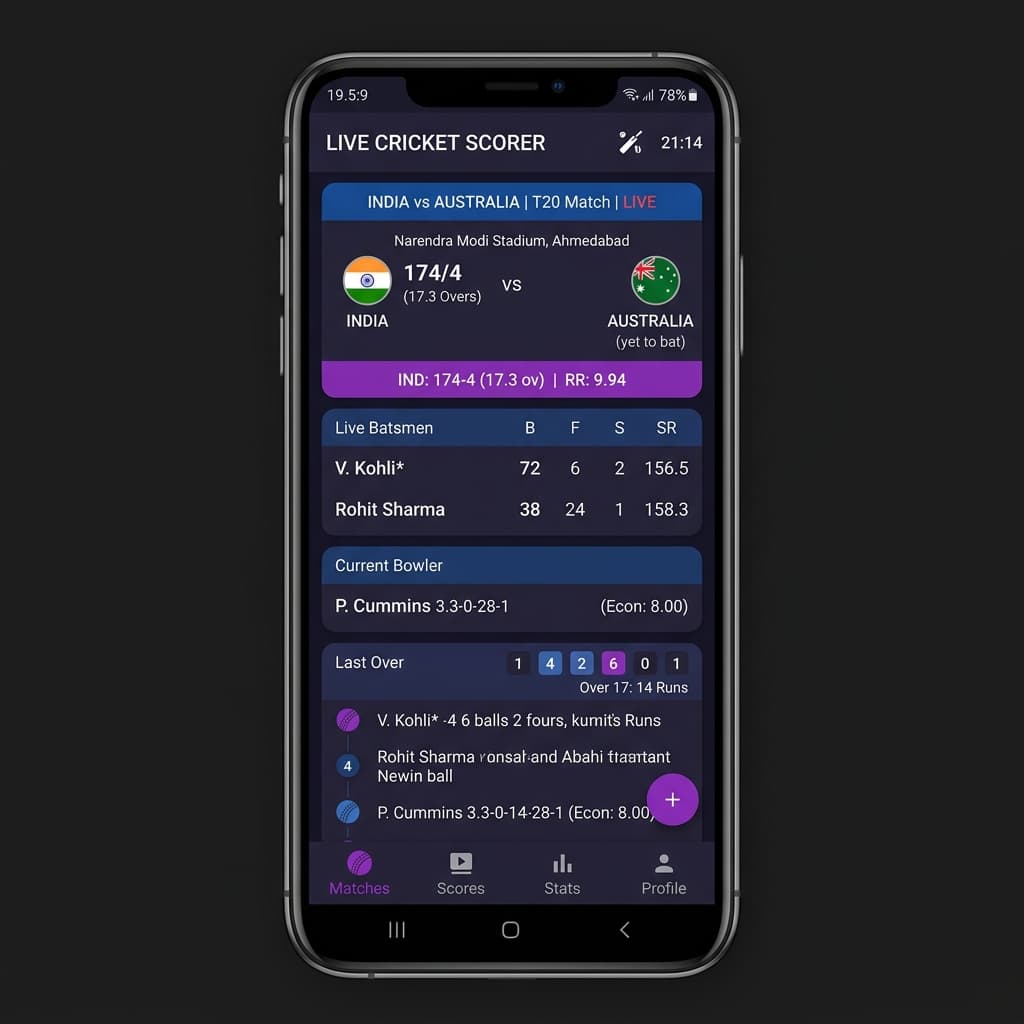 Live Scoring UI Mockup